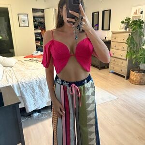 Cult Gaia Ambra Cold Shoulder Crop Top